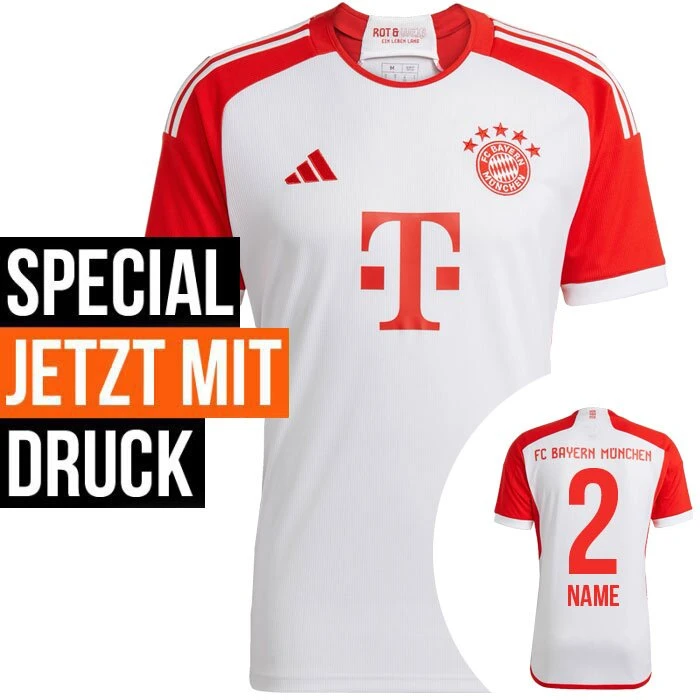 Adidas FC Bayern Trikot 2023/2024 Home Mit Nummer + Name - Erw 3 Adidas FC Bayern Trikot 2023/2024 Home Mit Nummer + Name - Erw
